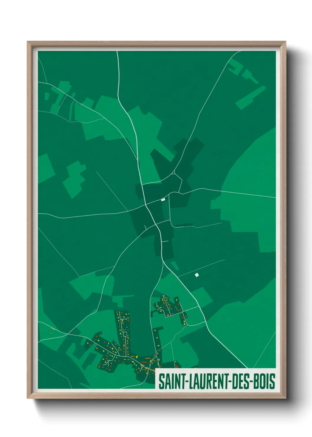 Une affiche de carte sur Saint-Laurent-des-Bois