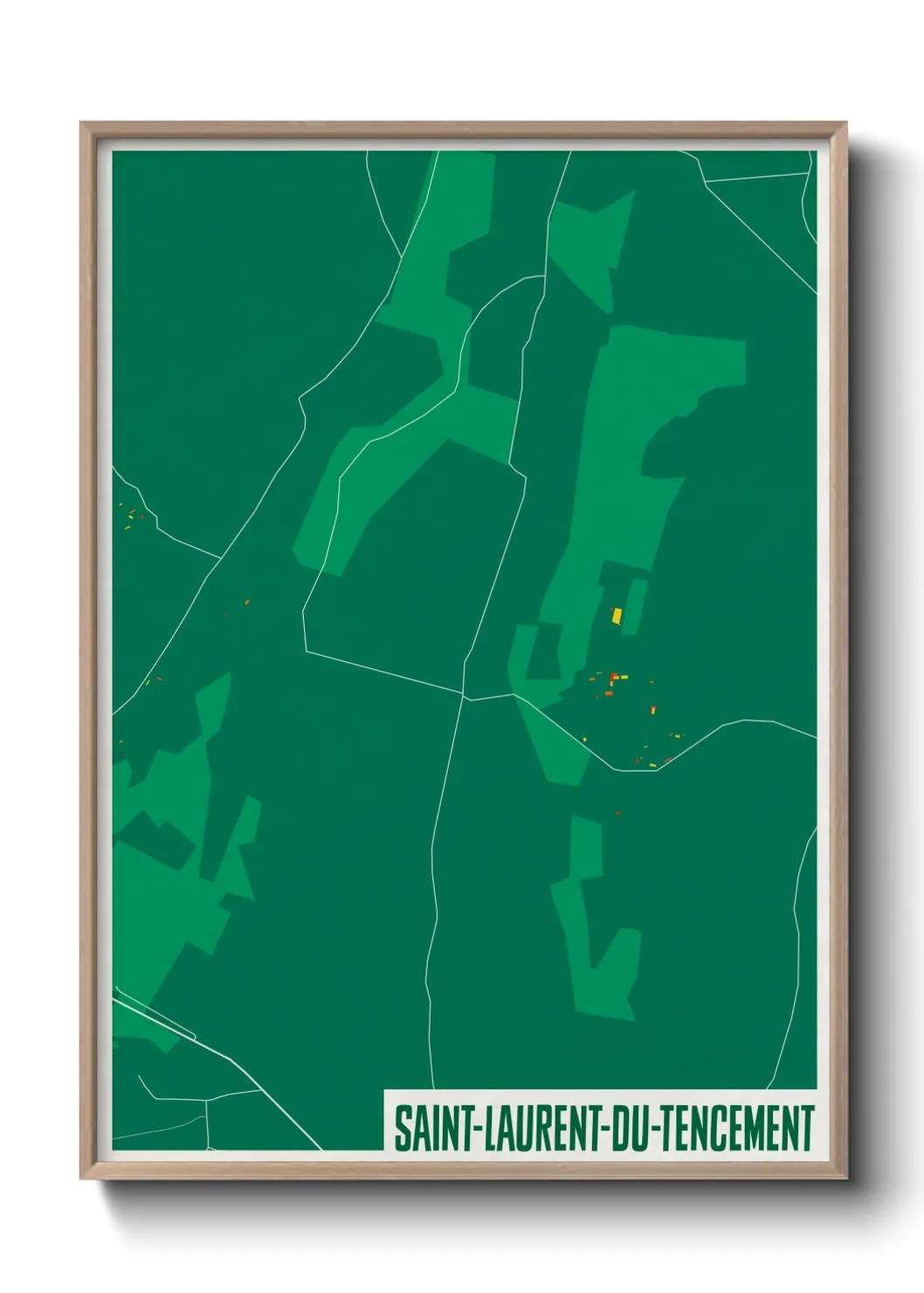 Une affiche de carte sur Saint-Laurent-du-Tencement