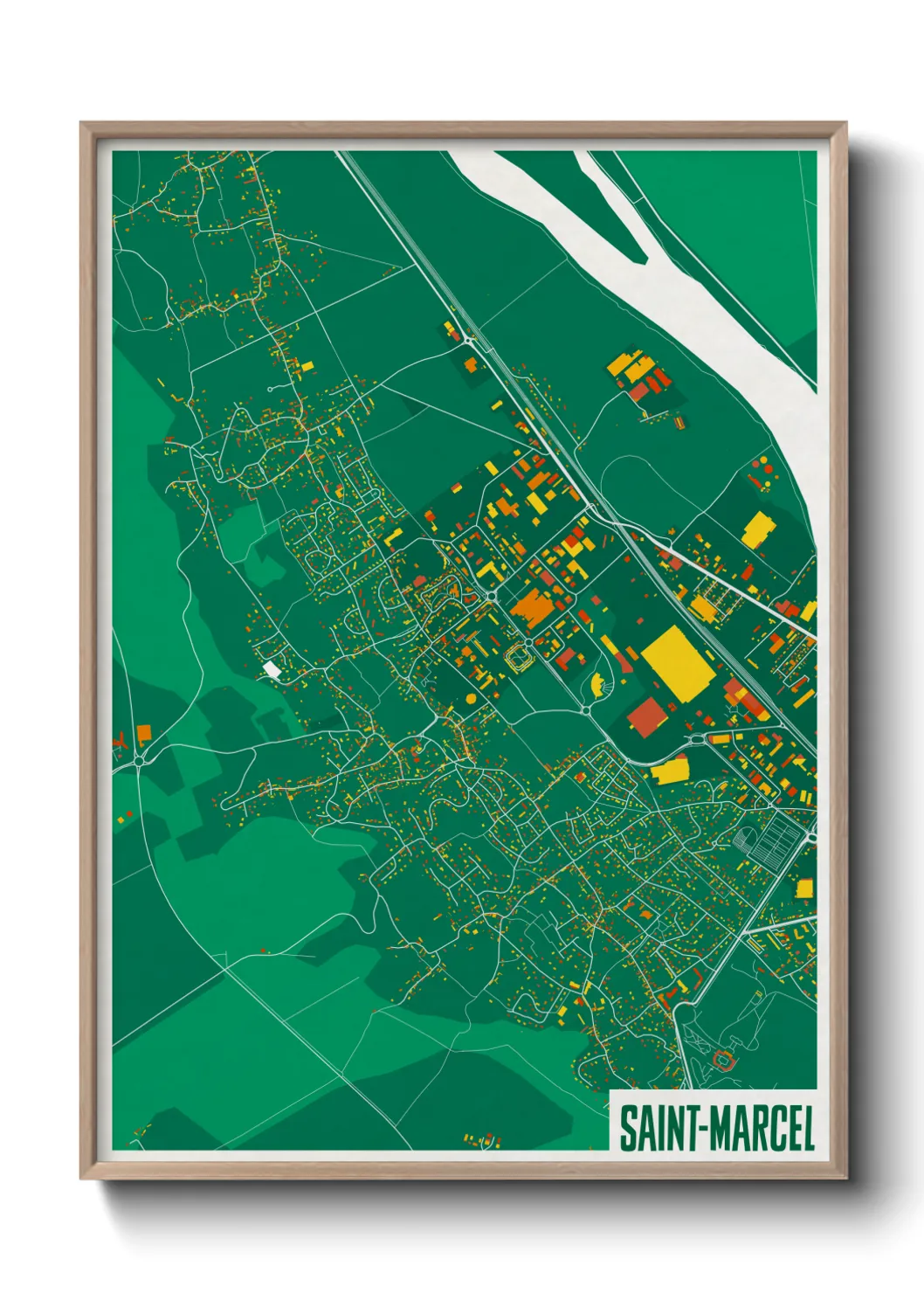 Une affiche de carte sur Saint-Marcel