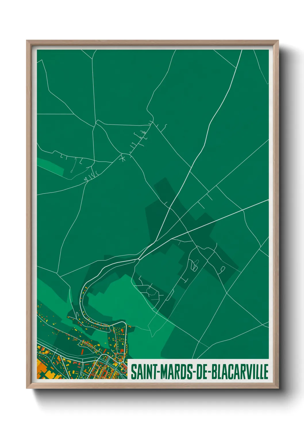 Une affiche de carte sur Saint-Mards-de-Blacarville