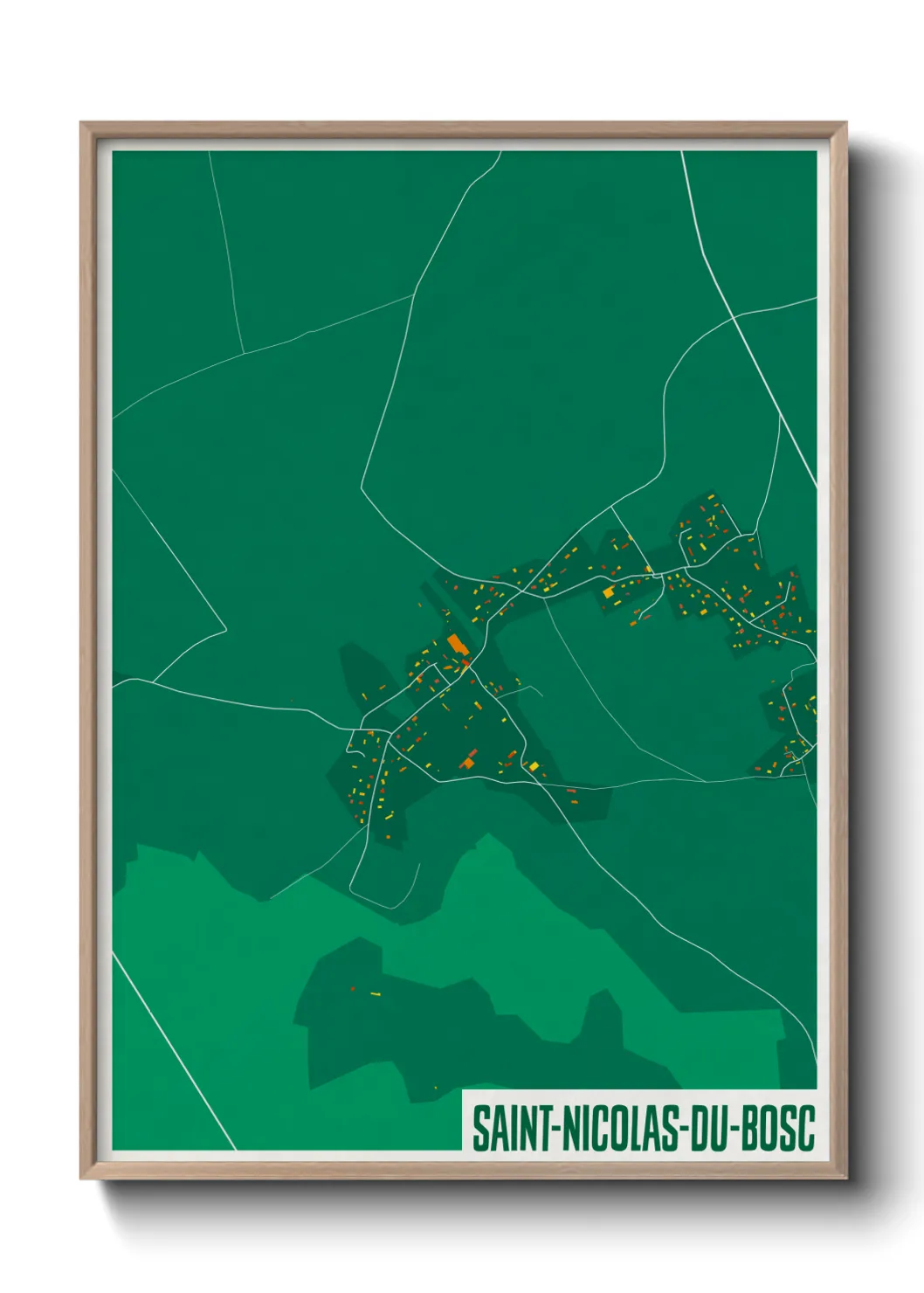 Une affiche de carte sur Saint-Nicolas-du-Bosc