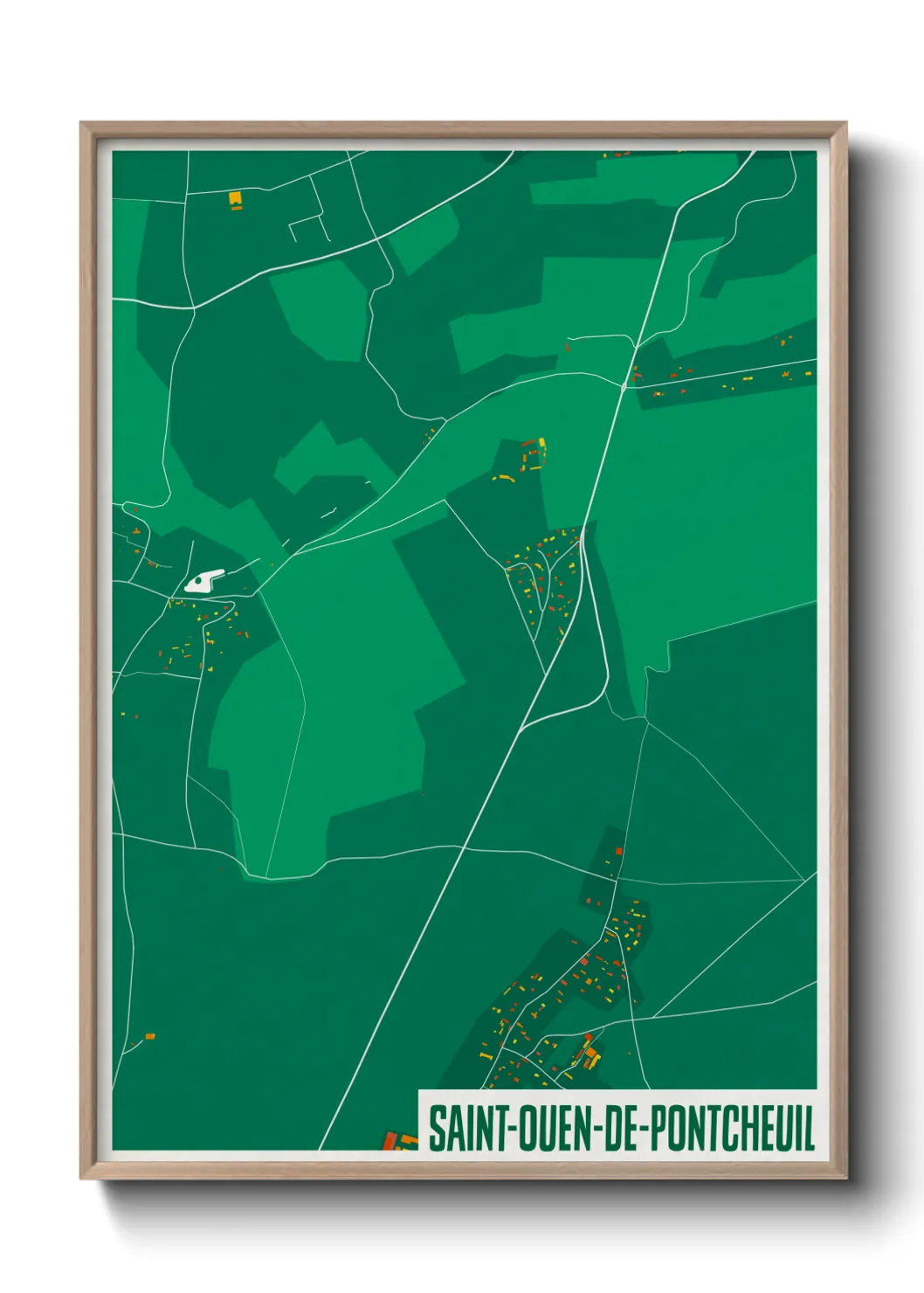 Une affiche de carte sur Saint-Ouen-de-Pontcheuil