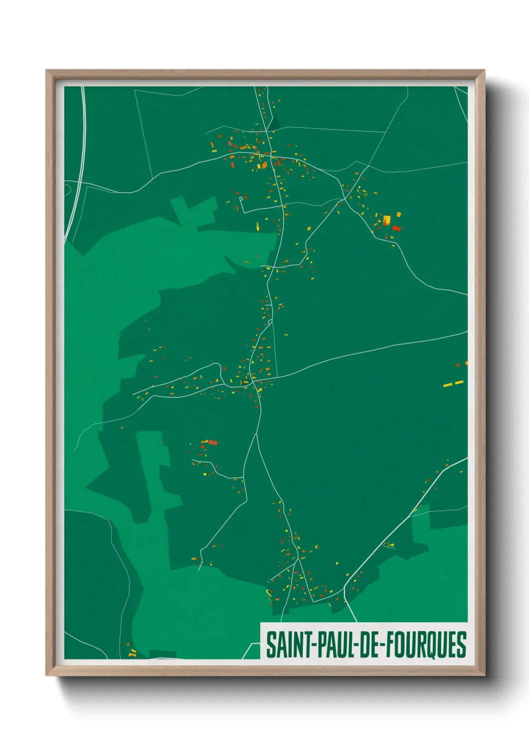 Une affiche de carte sur Saint-Paul-de-Fourques