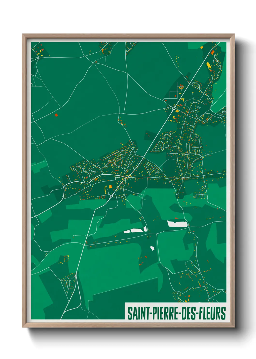 Une affiche de carte sur Saint-Pierre-des-Fleurs