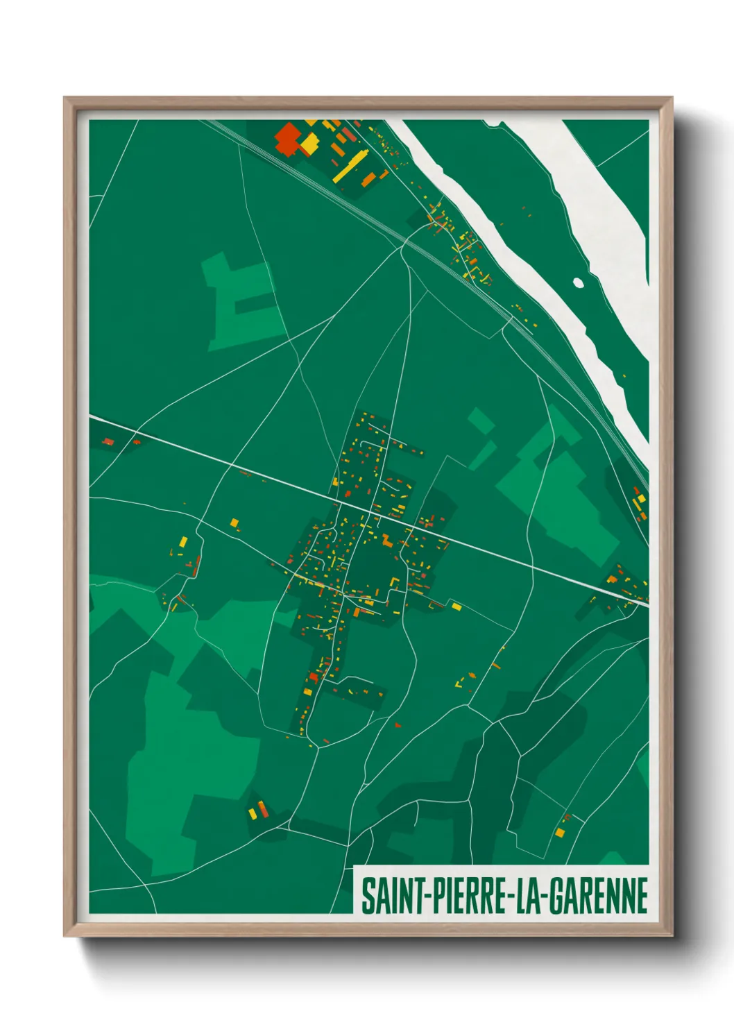 Une affiche de carte sur Saint-Pierre-la-Garenne