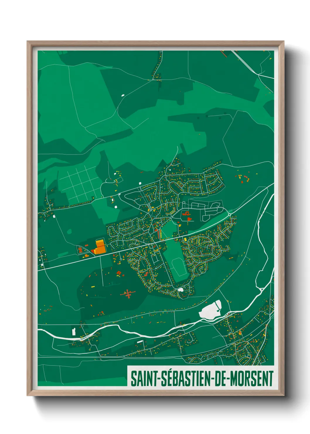 Une affiche de carte sur Saint-Sébastien-de-Morsent