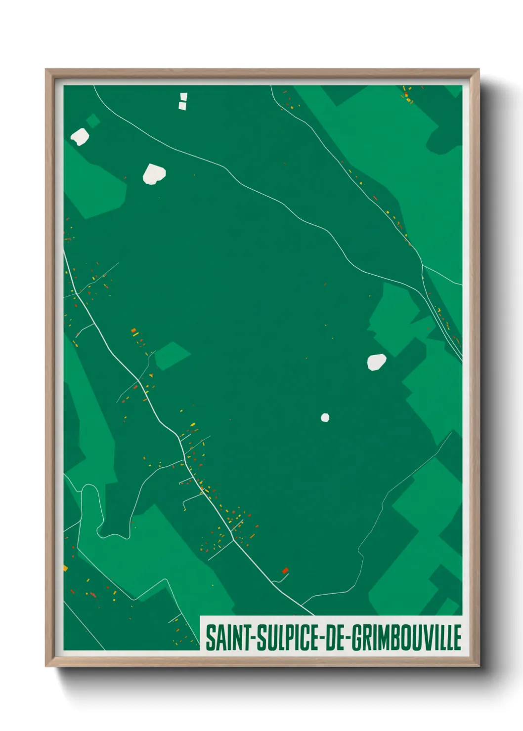 Une affiche de carte sur Saint-Sulpice-de-Grimbouville