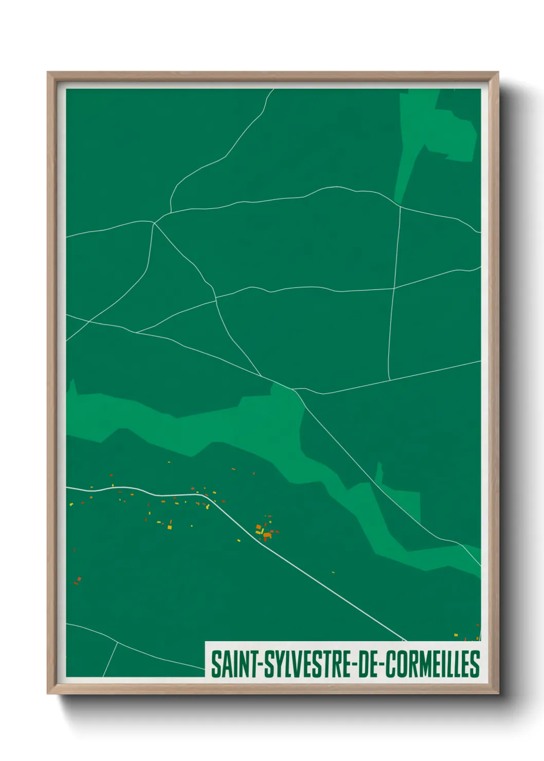 Une affiche de carte sur Saint-Sylvestre-de-Cormeilles