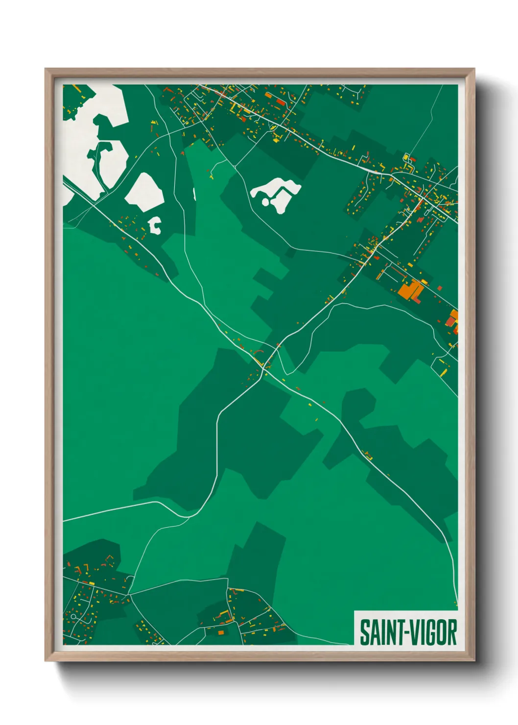 Une affiche de carte sur Saint-Vigor