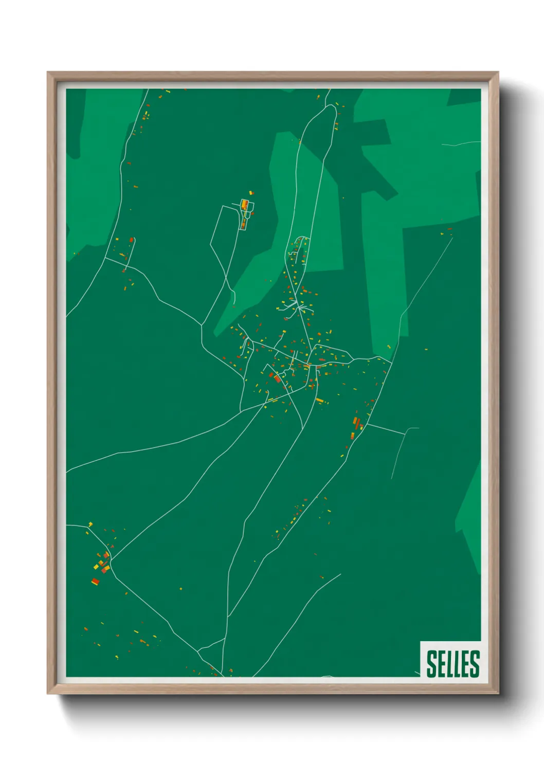 Une affiche de carte sur Selles