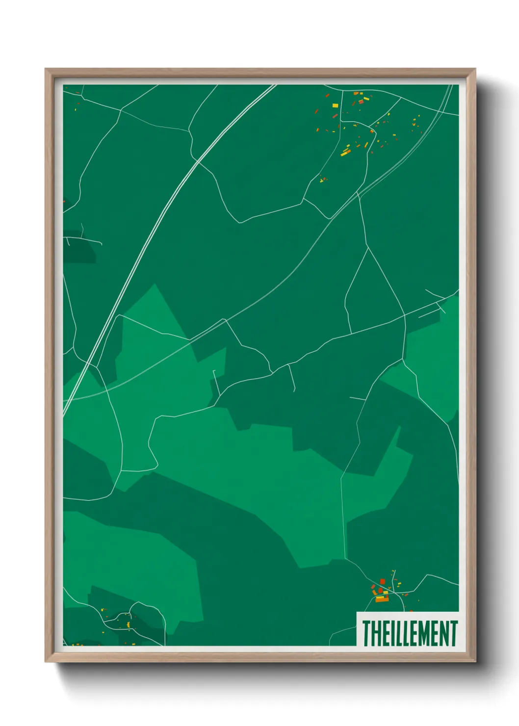 Une affiche de carte sur Theillement