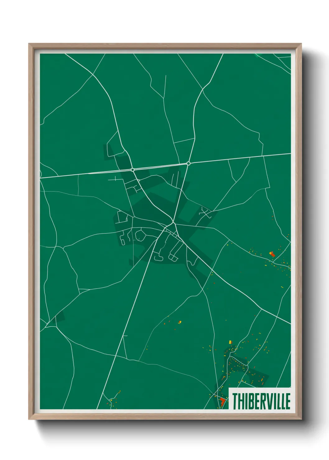 Une affiche de carte sur Thiberville