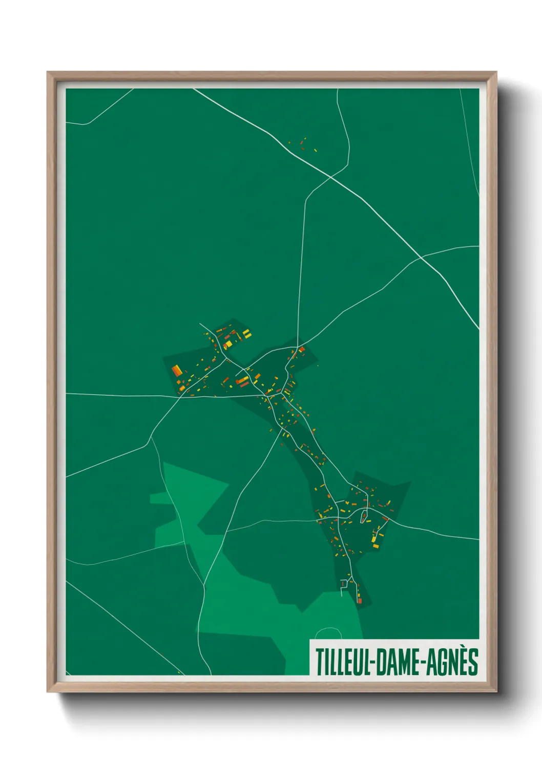 Une affiche de carte sur Tilleul-Dame-Agnès