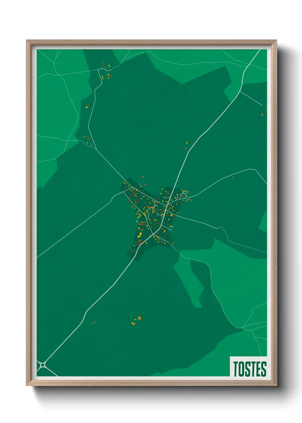 Une affiche de carte sur Tostes