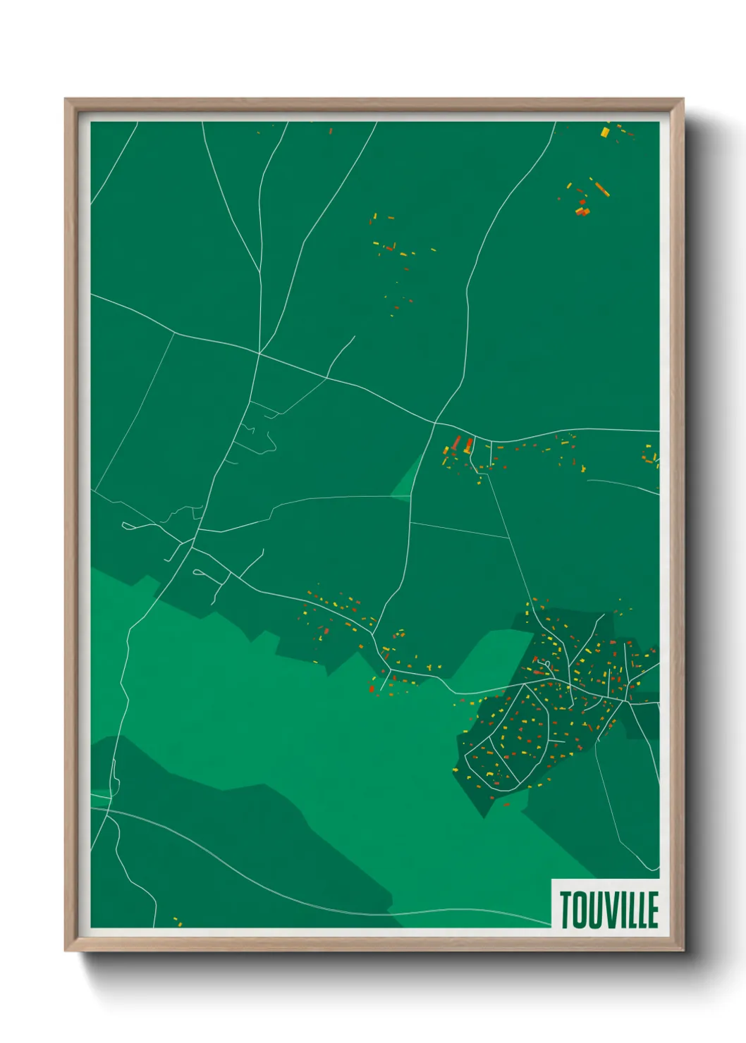 Une affiche de carte sur Touville