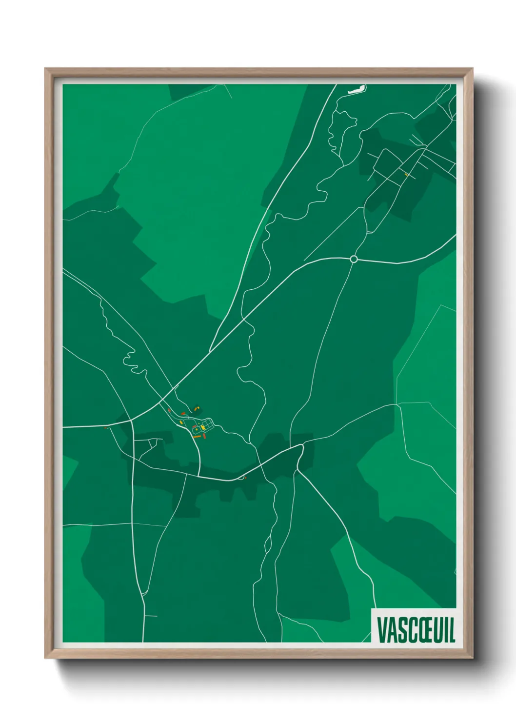 Une affiche de carte sur Vascœuil