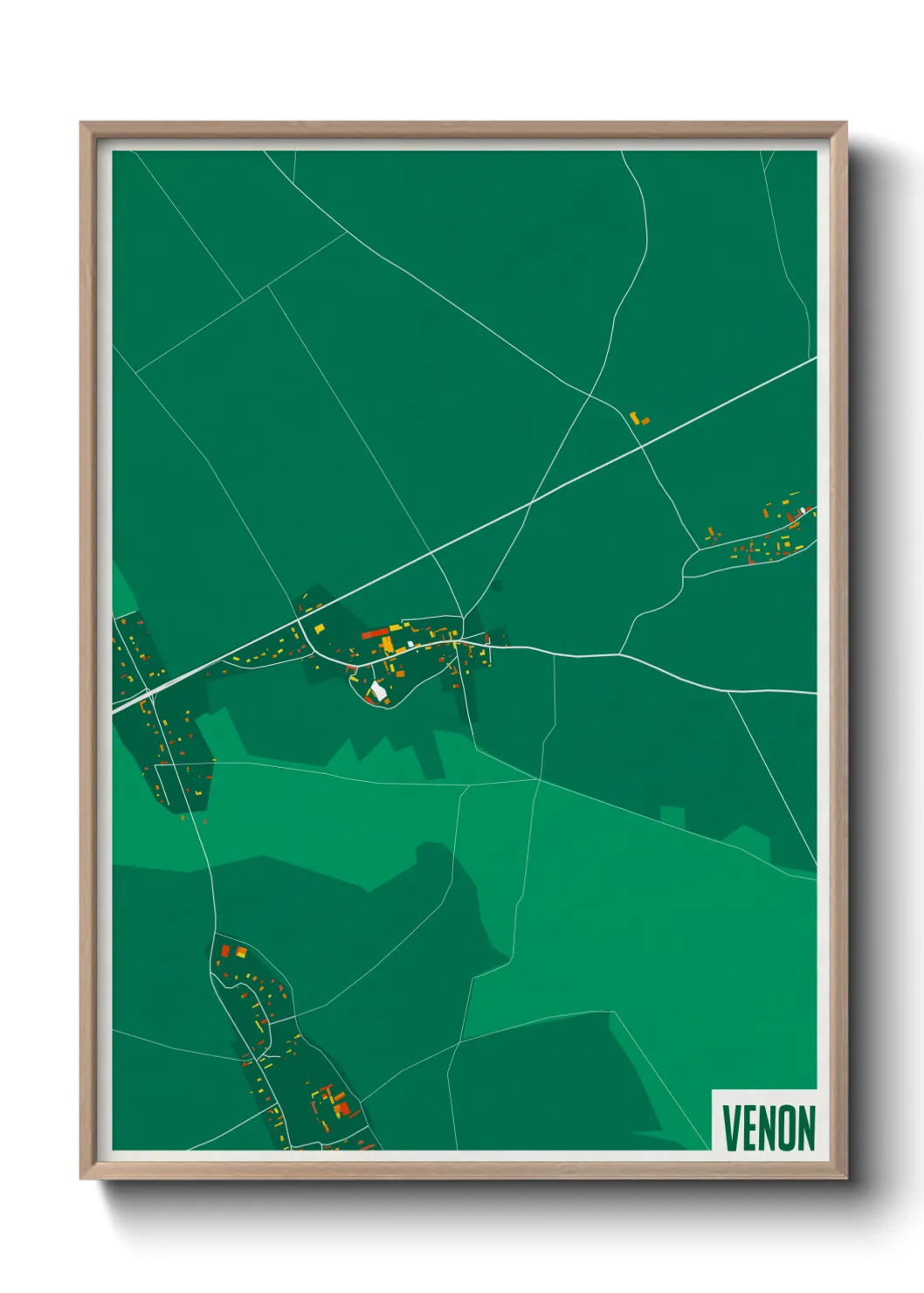 Une affiche de carte sur Venon