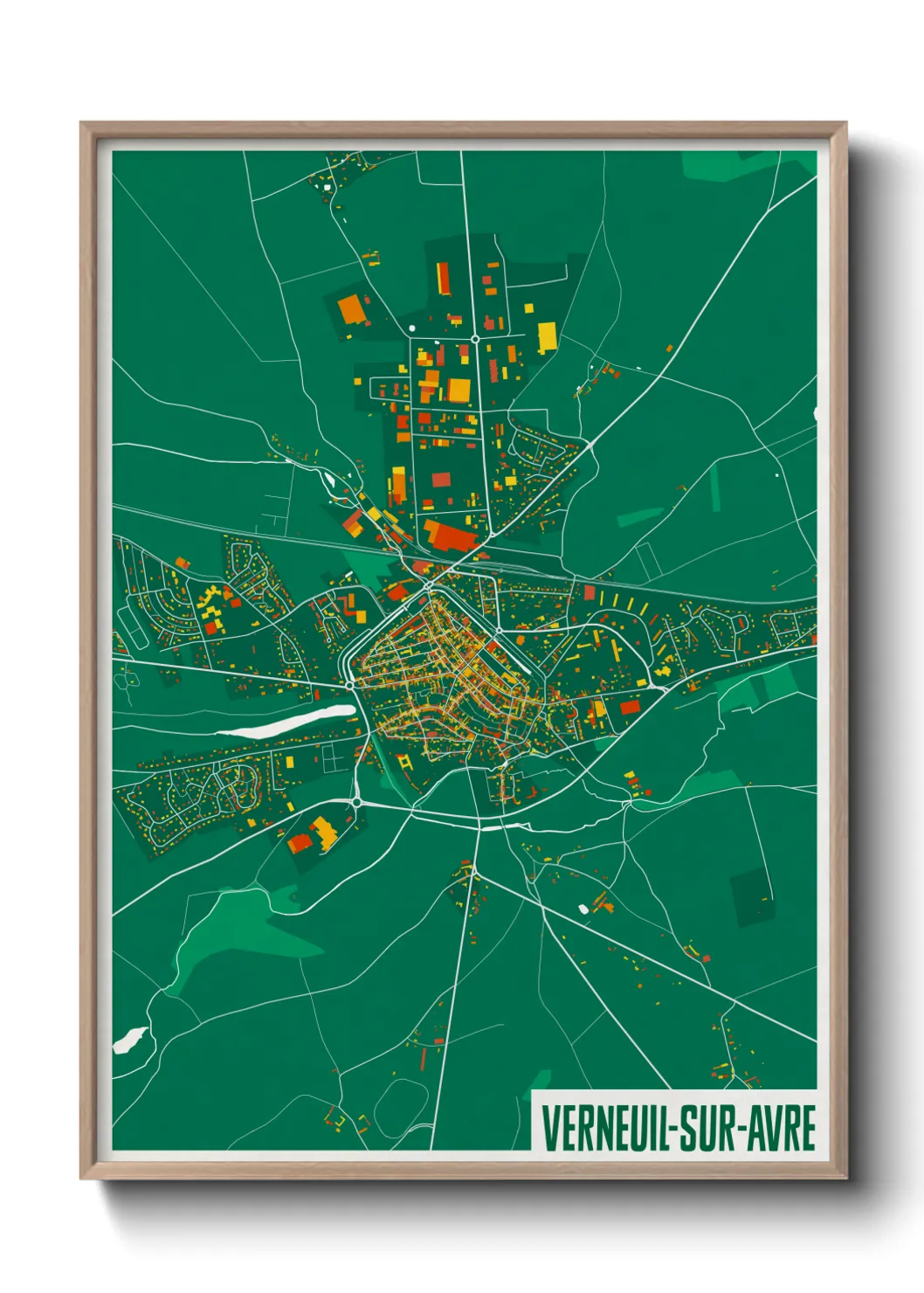 Une affiche de carte sur Verneuil-sur-Avre