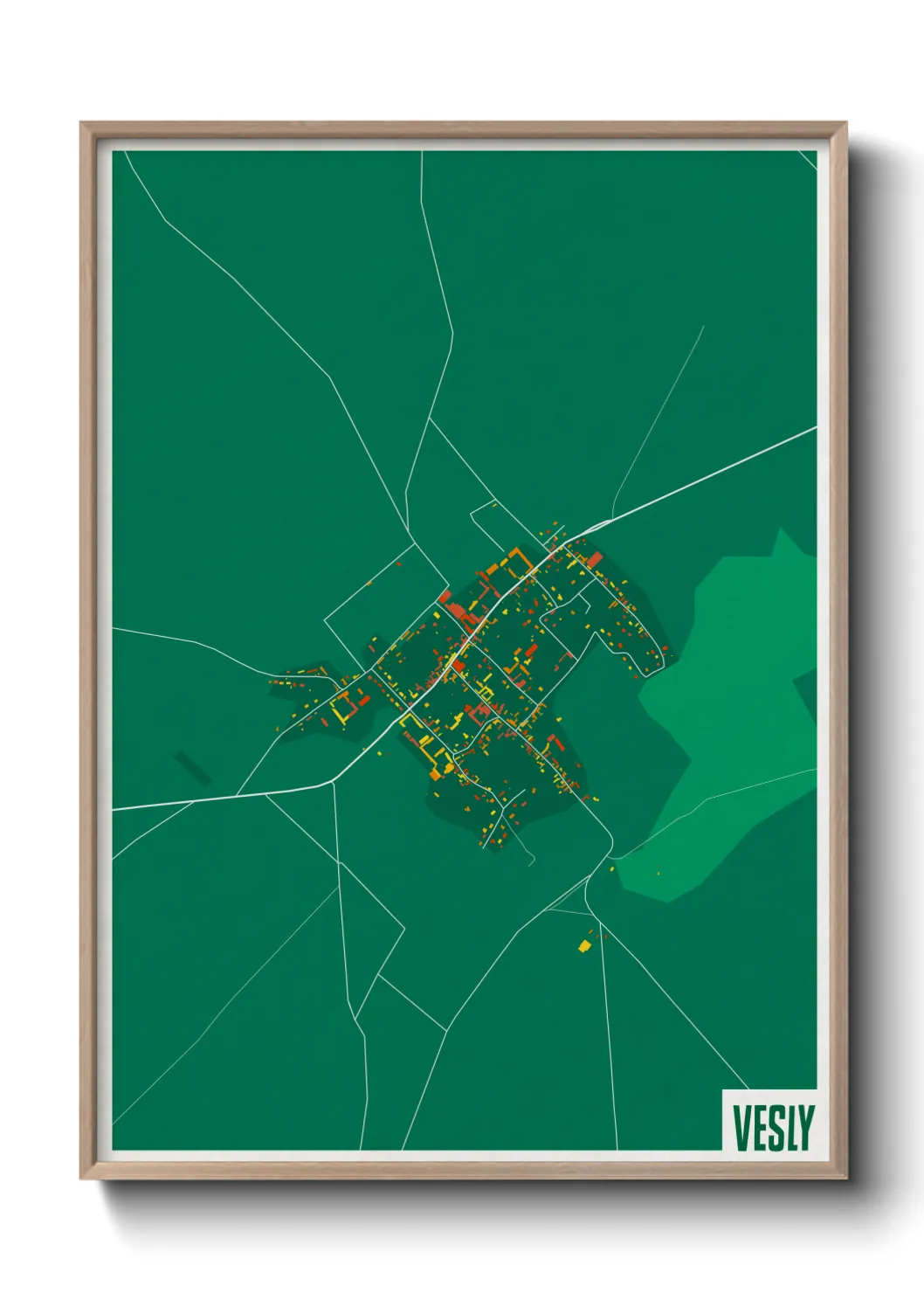 Une affiche de carte sur Vesly