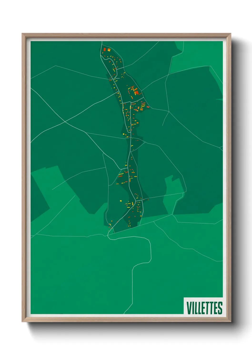 Une affiche de carte sur Villettes