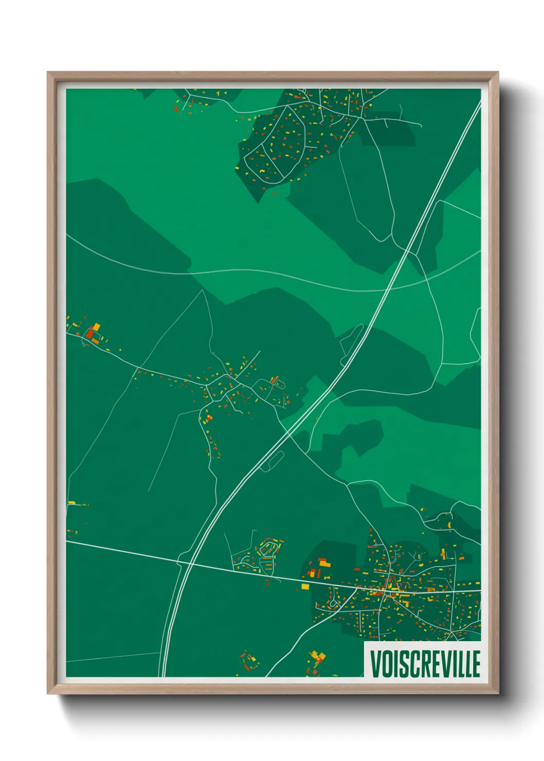 Une affiche de carte sur Voiscreville