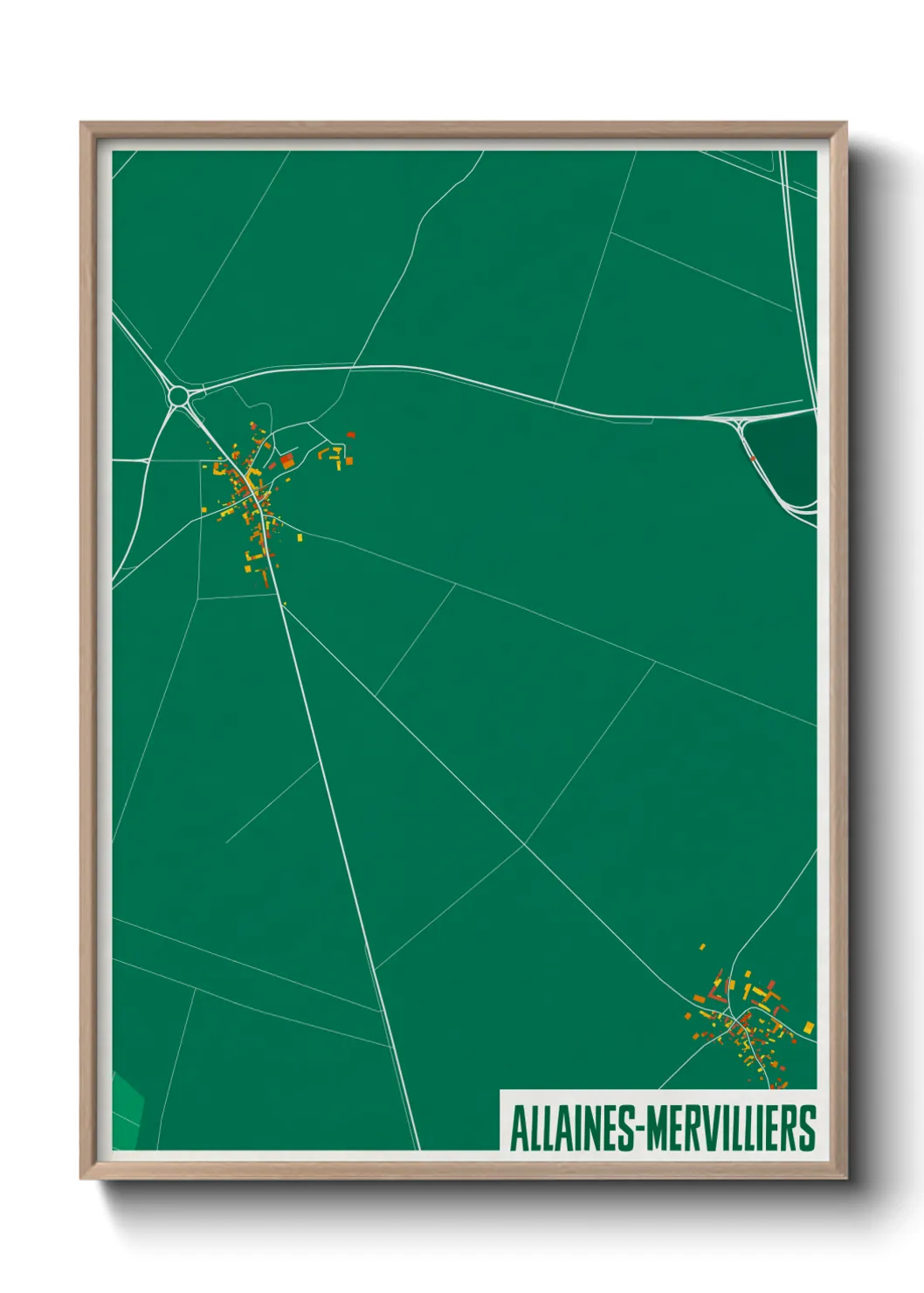 Une affiche de carte sur Allaines-Mervilliers