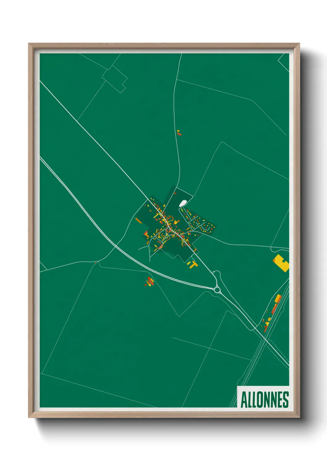 Une affiche de carte sur Allonnes