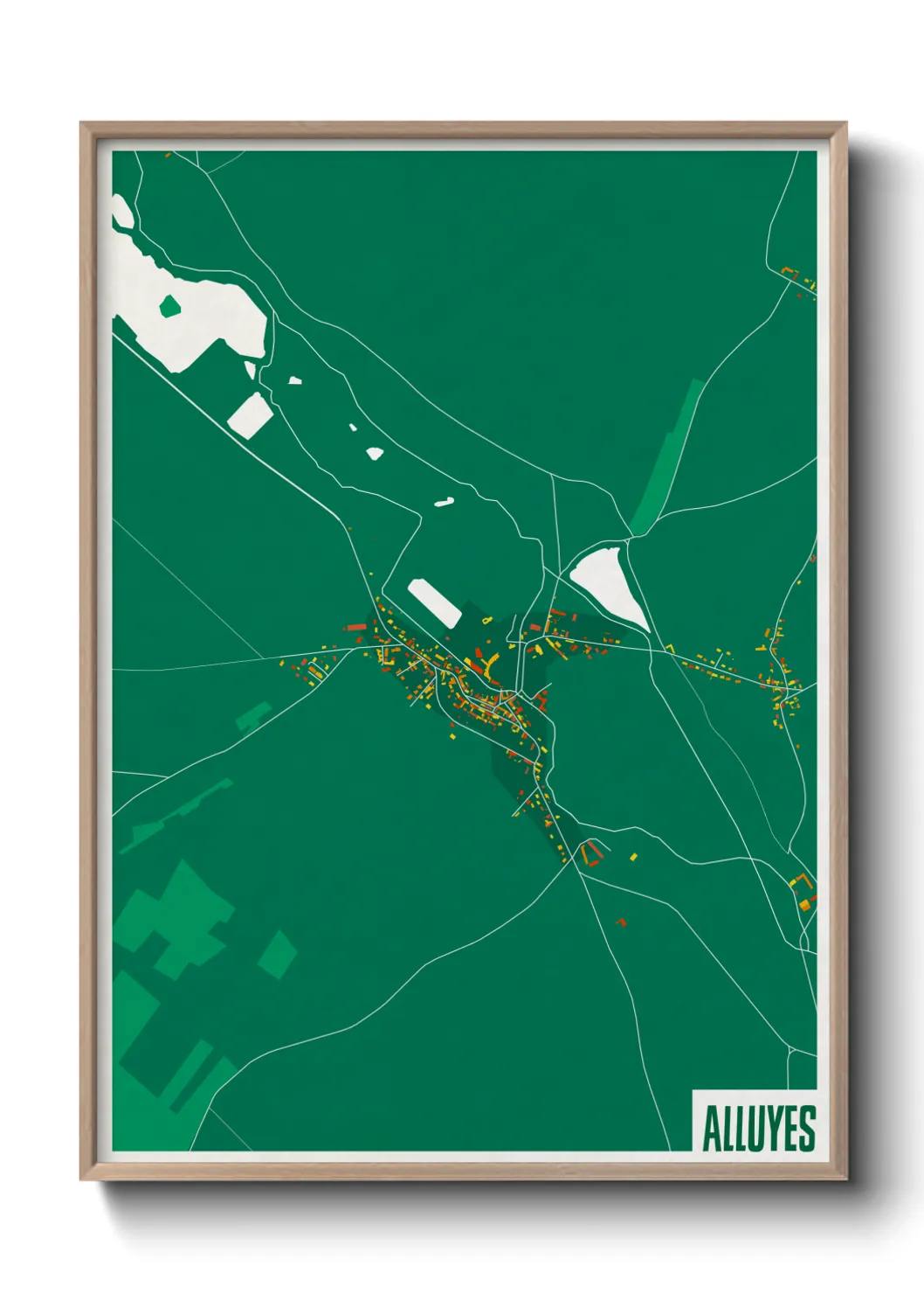 Une affiche de carte sur Alluyes