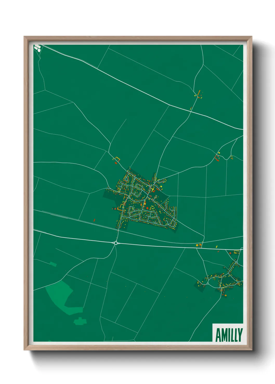 Une affiche de carte sur Amilly