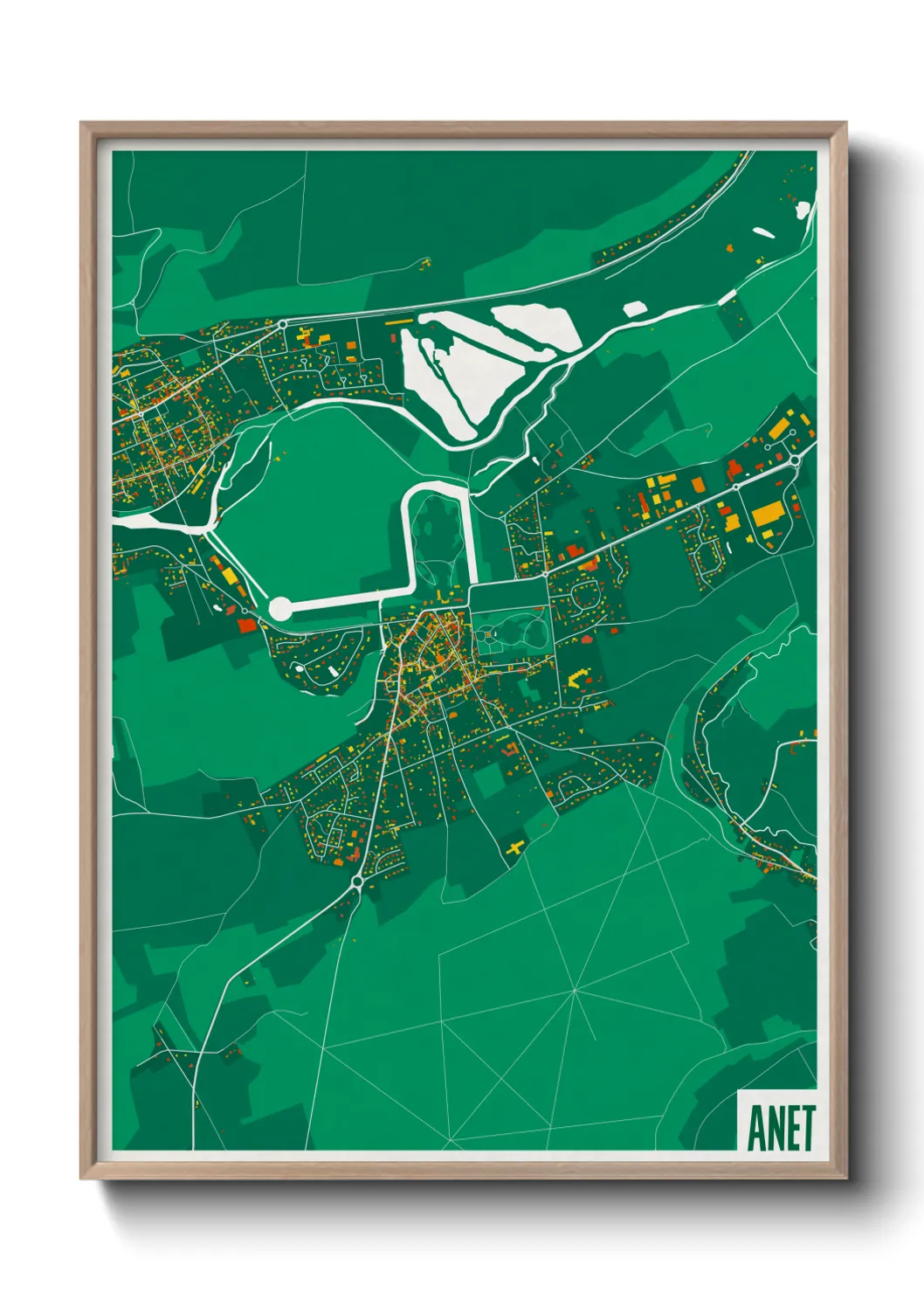 Une affiche de carte sur Anet