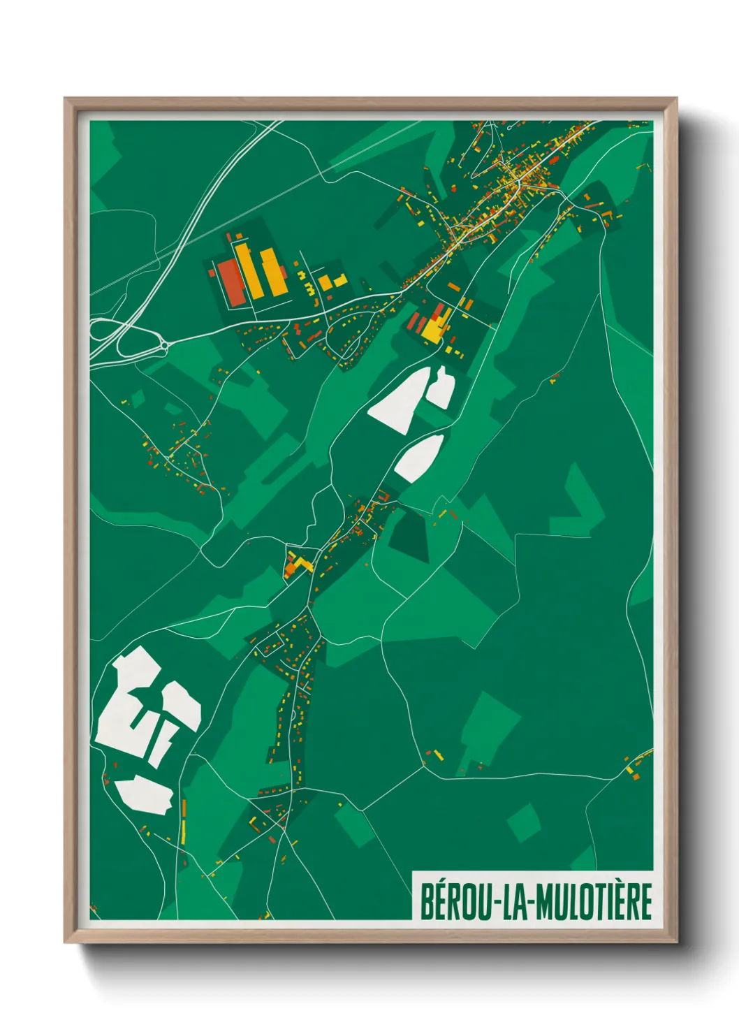 Une affiche de carte sur Bérou-la-Mulotière