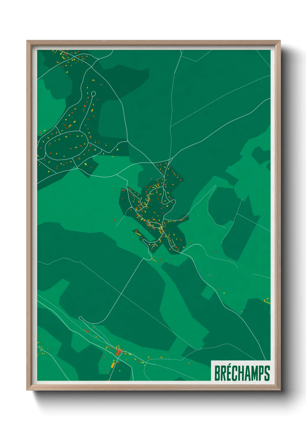 Une affiche de carte sur Bréchamps