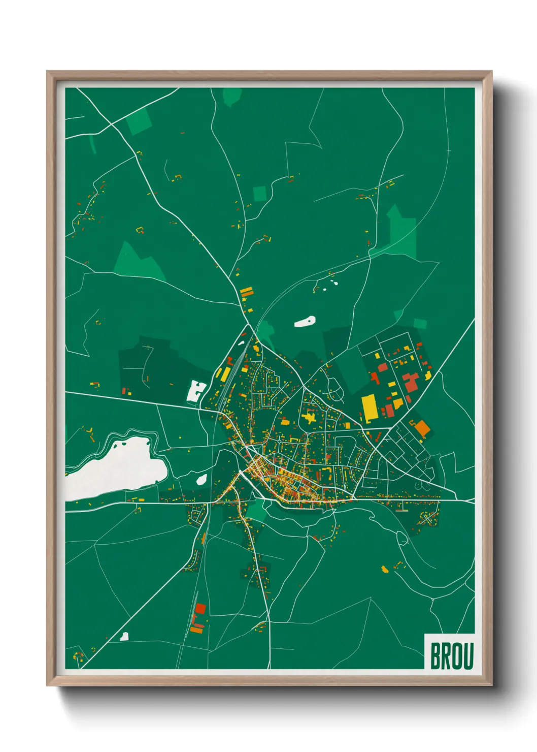 Une affiche de carte sur Brou