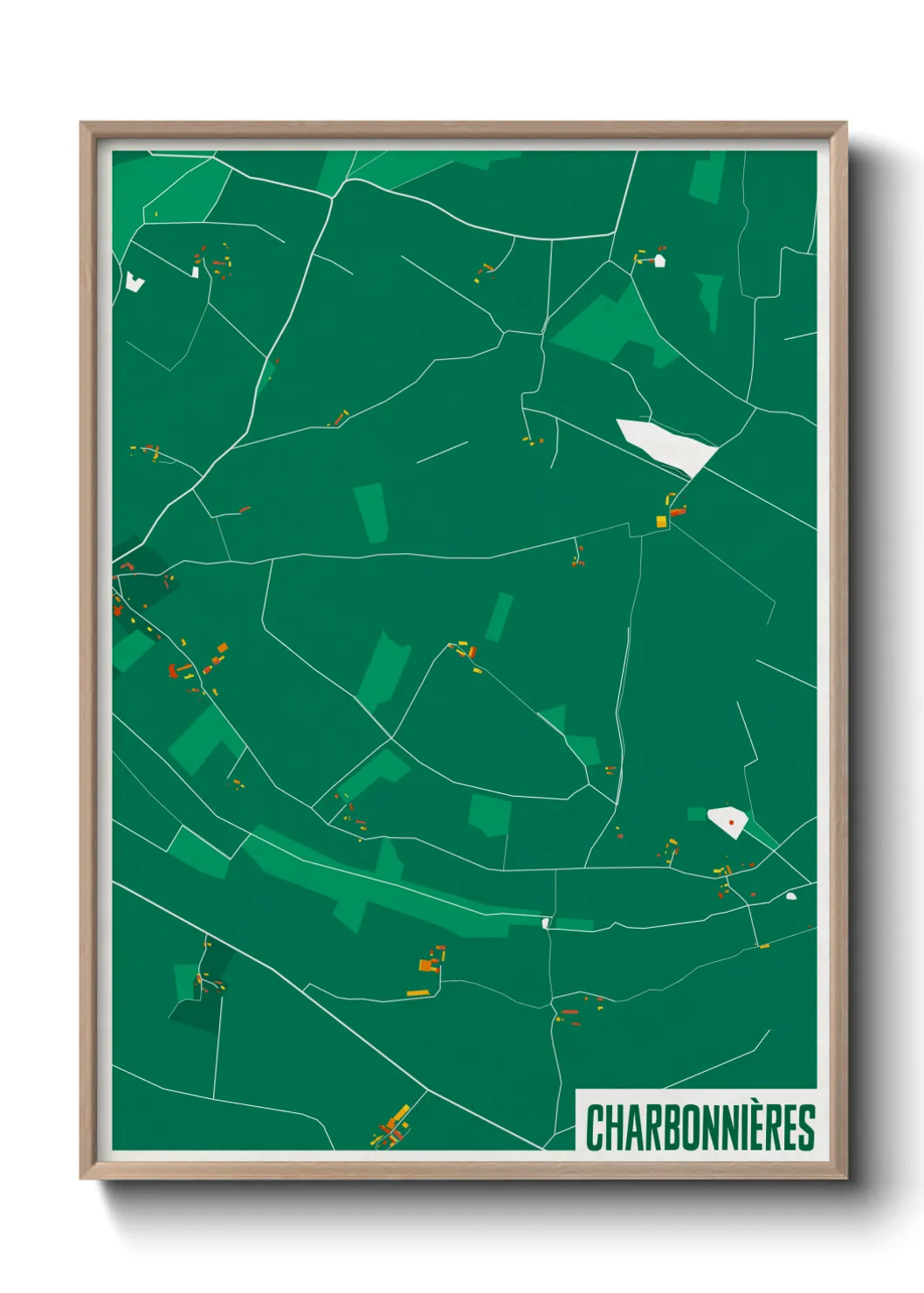 Une affiche de carte sur Charbonnières