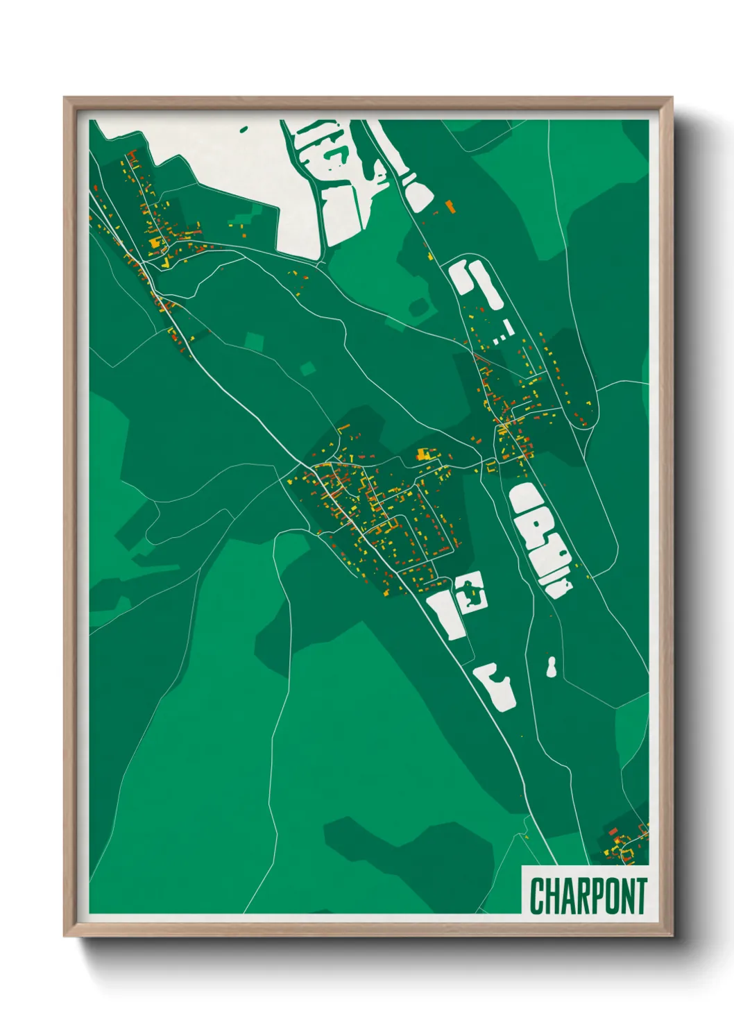 Une affiche de carte sur Charpont