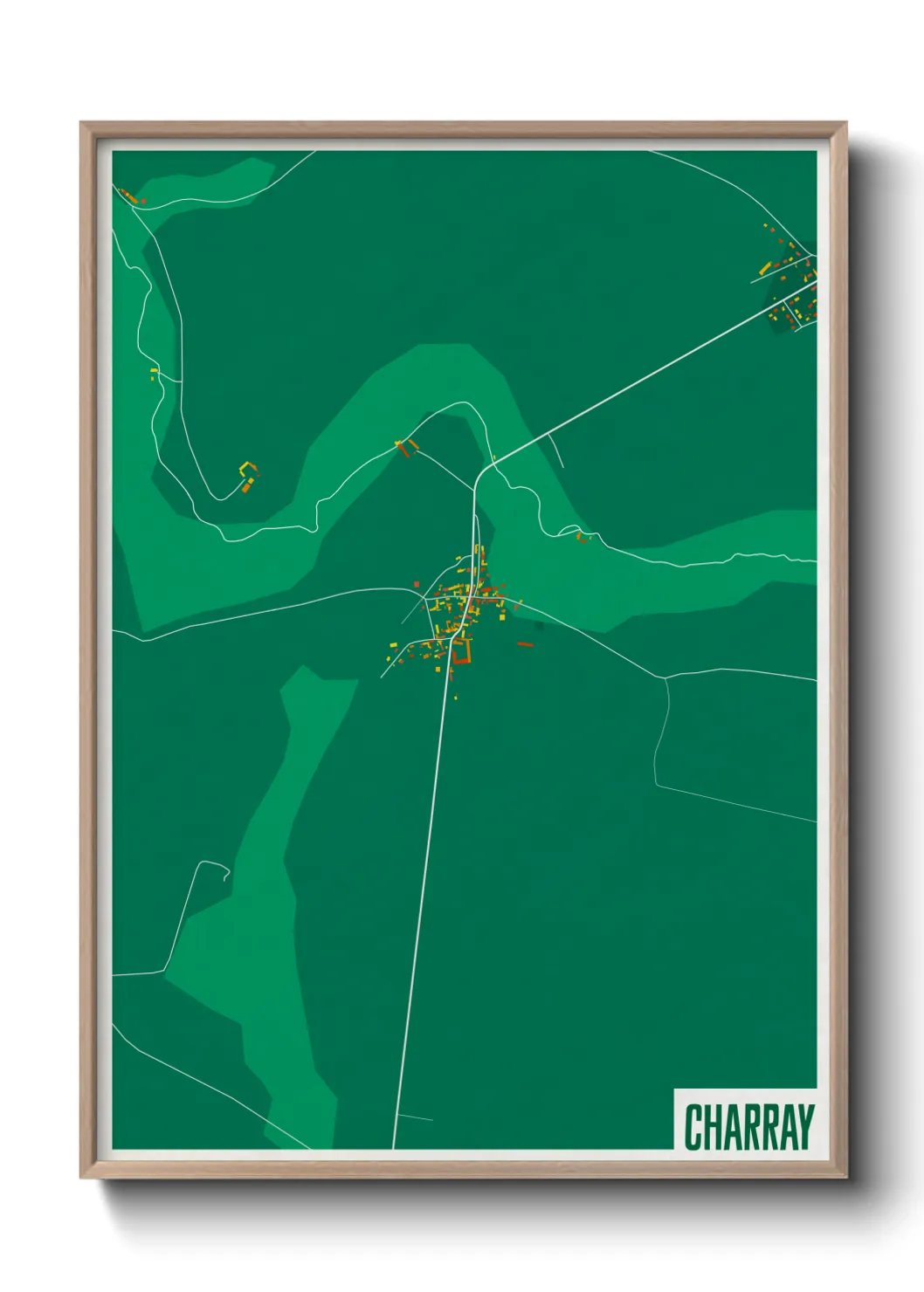 Une affiche de carte sur Charray