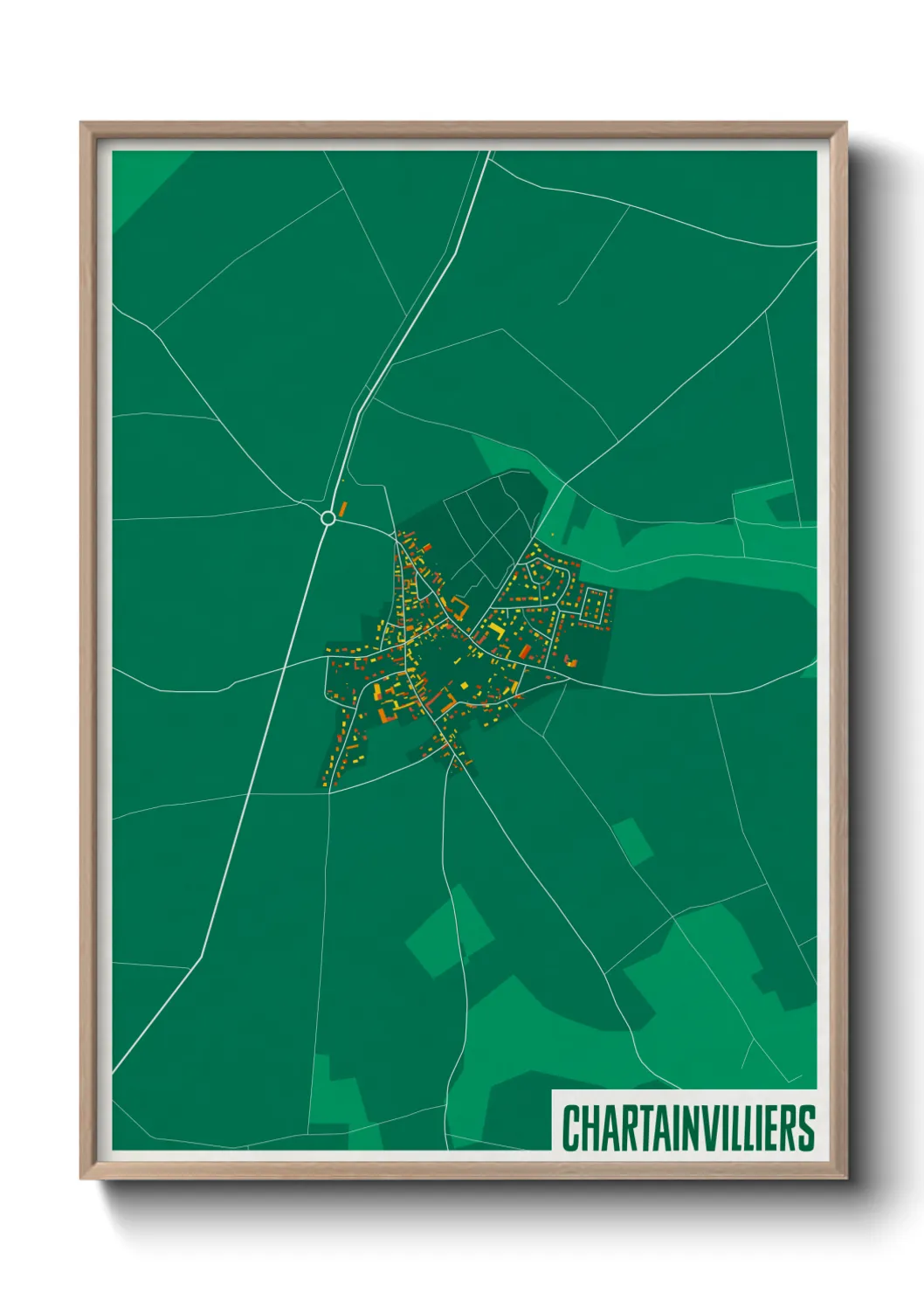 Une affiche de carte sur Chartainvilliers