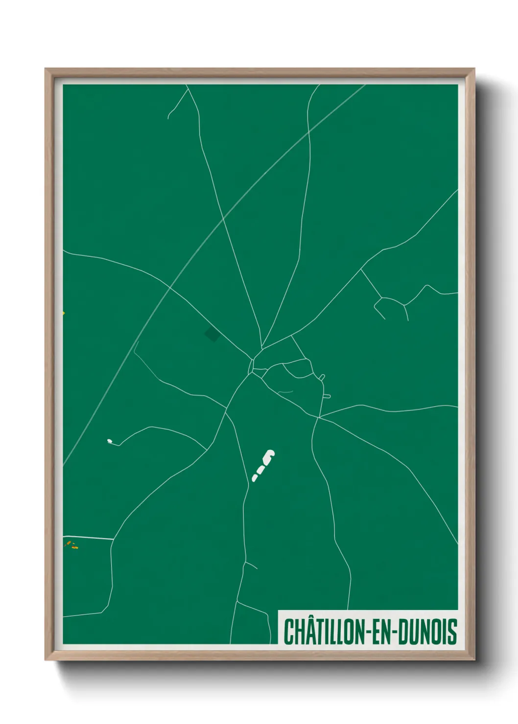 Une affiche de carte sur Châtillon-en-Dunois