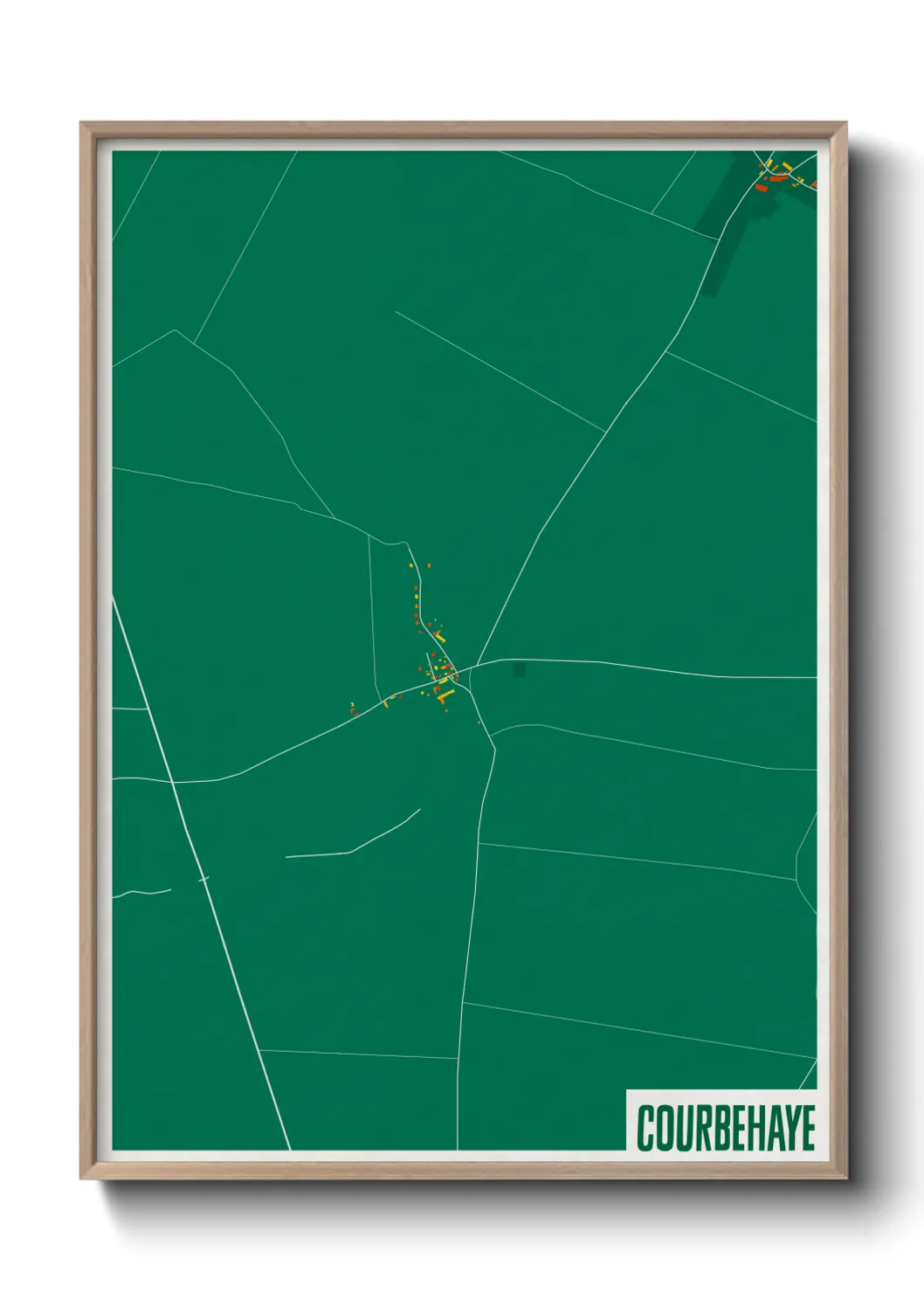 Une affiche de carte sur Courbehaye