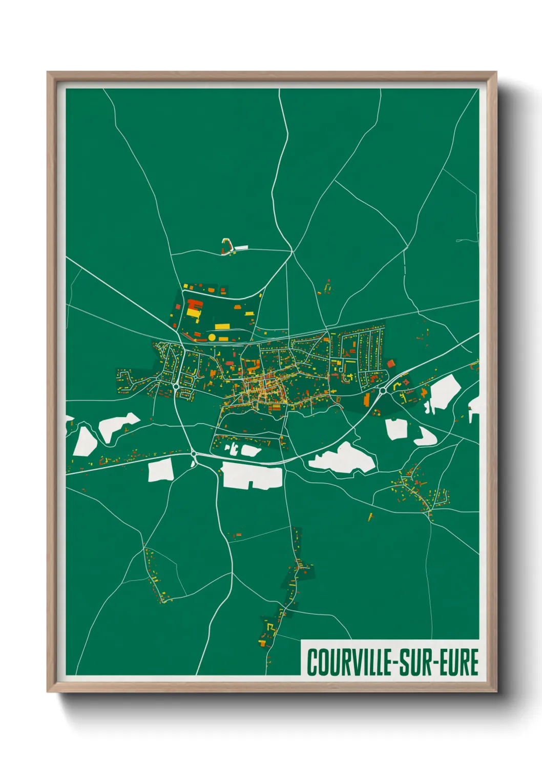 Une affiche de carte sur Courville-sur-Eure