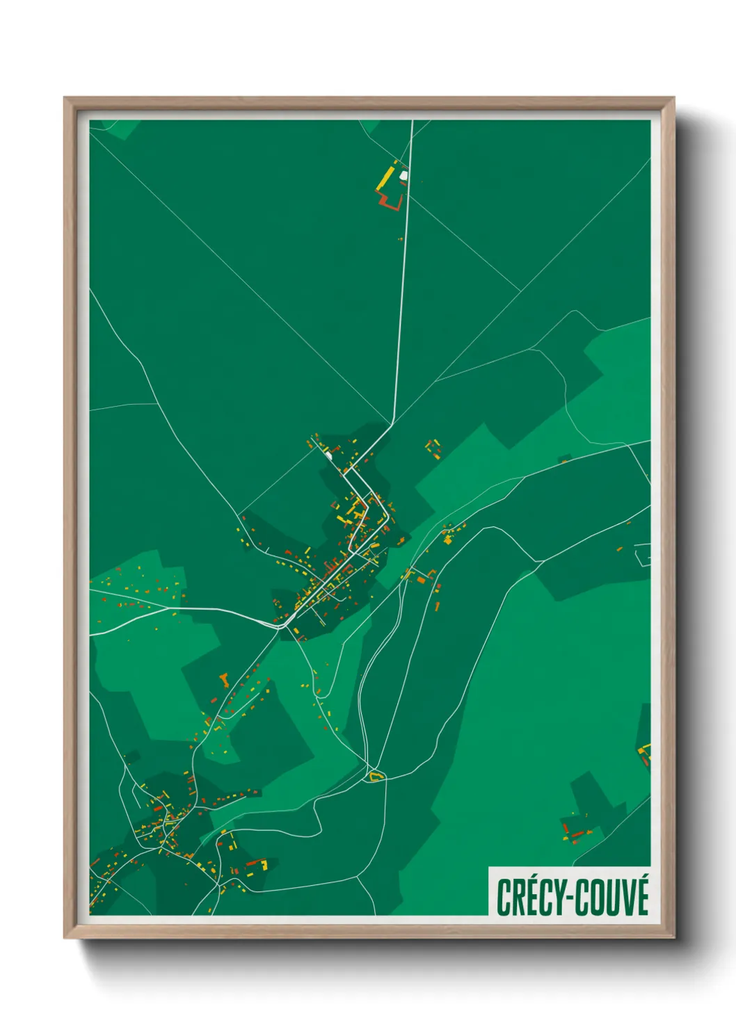 Une affiche de carte sur Crécy-Couvé