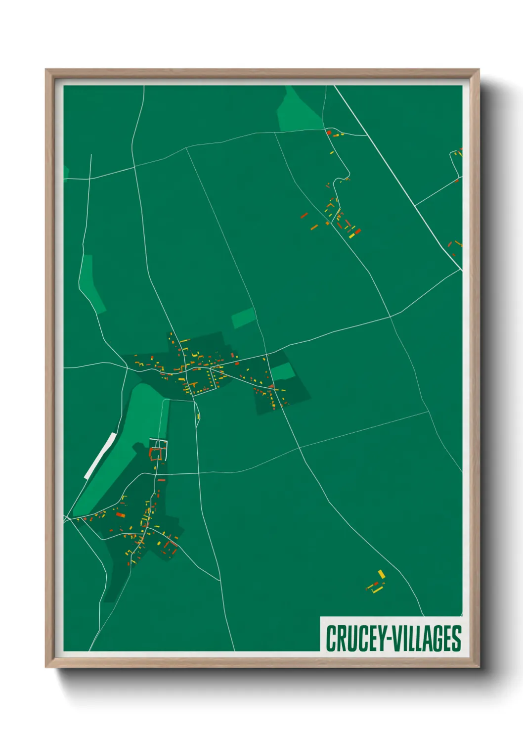 Une affiche de carte sur Crucey-Villages