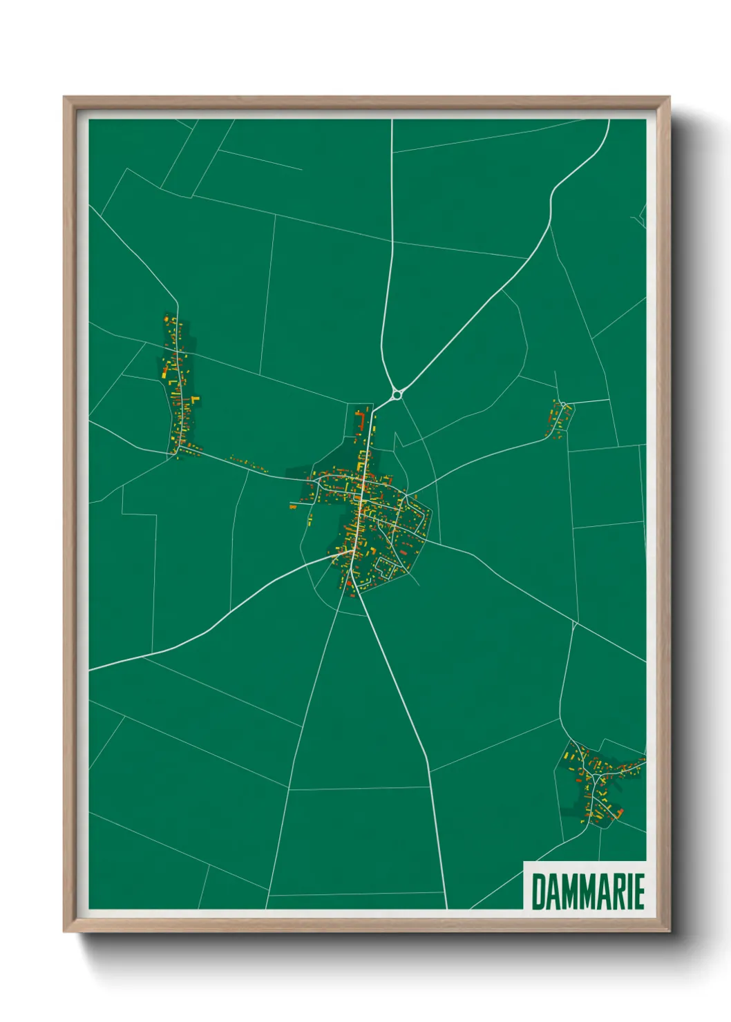 Une affiche de carte sur Dammarie