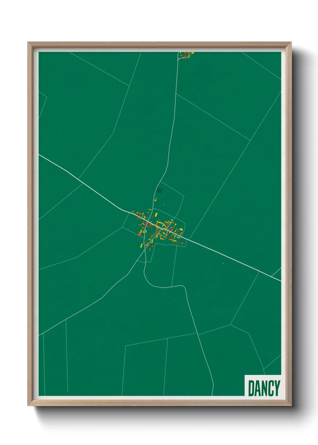 Une affiche de carte sur Dancy