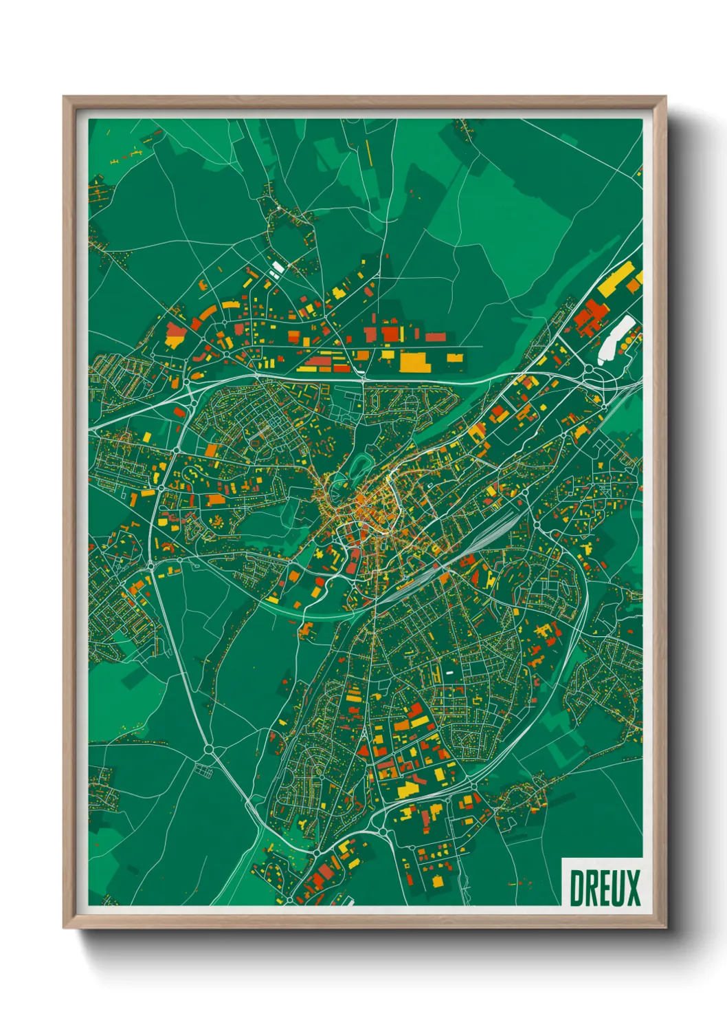 Une affiche de carte sur Dreux