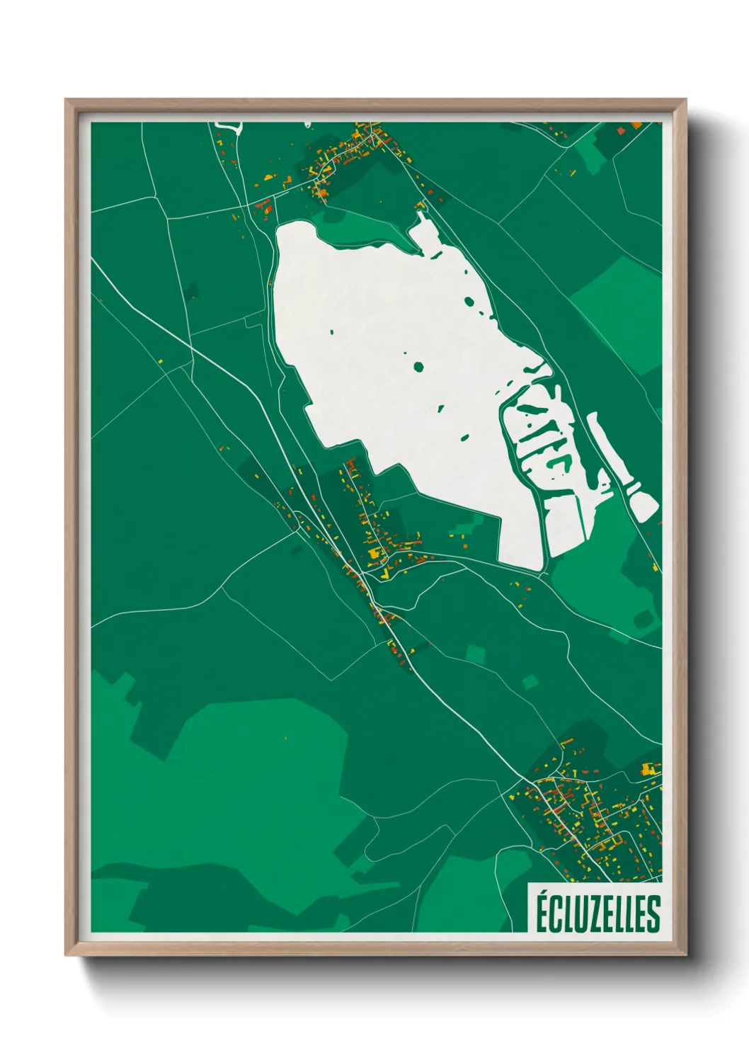 Une affiche de carte sur Écluzelles