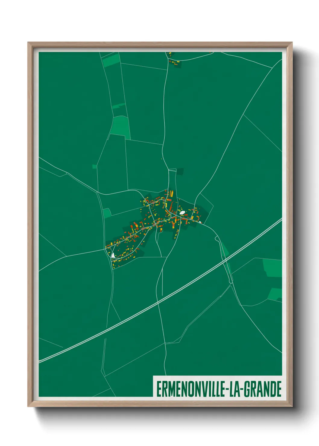 Une affiche de carte sur Ermenonville-la-Grande