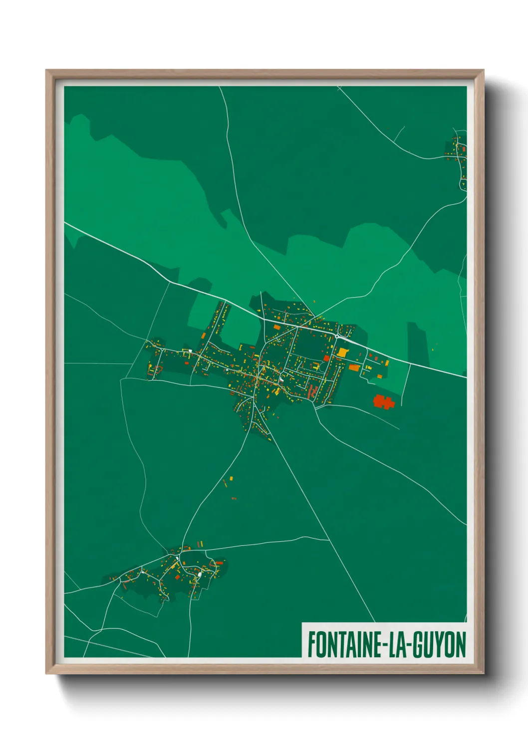 Une affiche de carte sur Fontaine-la-Guyon