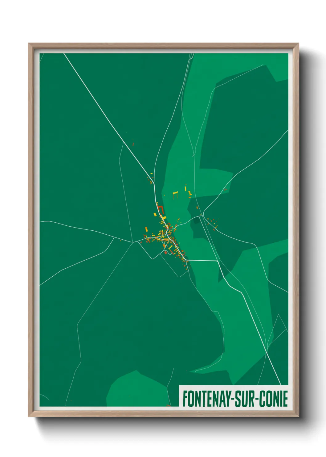 Une affiche de carte sur Fontenay-sur-Conie