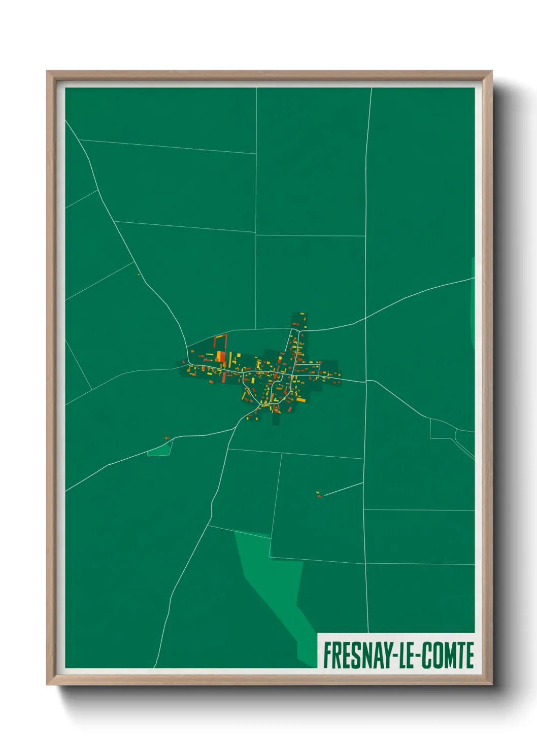 Une affiche de carte sur Fresnay-le-Comte